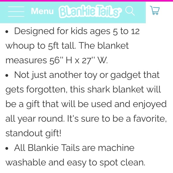 Blankie Tails kids Shark Blanket - Picture 11 of 12
